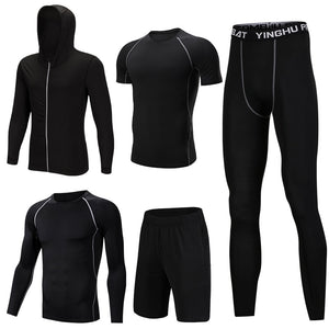 Men New Autumn And Winter Sportswear Fitness Suit Men's Outdoor Running Fitness Clothing Basketball Training Sportswear