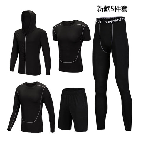 Men New Autumn And Winter Sportswear Fitness Suit Men's Outdoor Running Fitness Clothing Basketball Training Sportswear