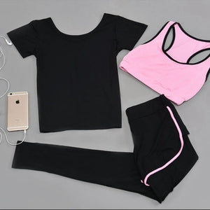 Women's Yoga Set New Autumn Winter Three-piece Set  Modal Workout Clothes Fake 2 Sports Running Suit Dance Practice Clothing Hot