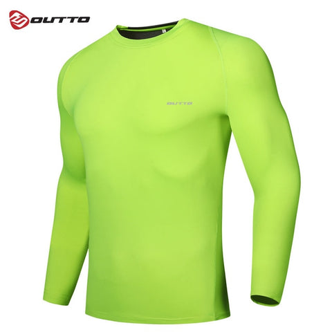 Outto Men's Cycling Base Layers Long Sleeves Compression Tights Bicycle Running Jersey Sports Underwear Fitness Gym Clothing