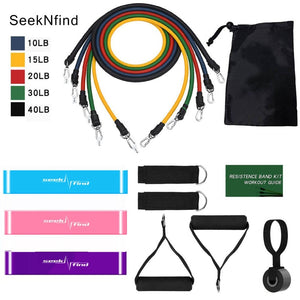 17Pcs Resistance Bands Set Expander Tubes Rubber Band Stretch Training Physical Therapy Home Gyms Workout Elastic Band Pull Rope