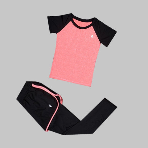 5 Piece Set Yoga For Women's Running Fitness T-Shirt Sports Bra Wear Fitness Clothing Women Training Set Sport Suit