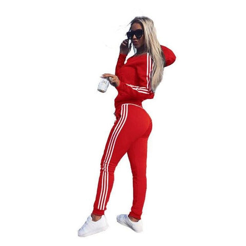 Hot Sale Two Pieces Set Clothing Leisure Sport Suit Hoody Sweatshirt & Pant Tracksuit for Women's Sports Suits Zipper