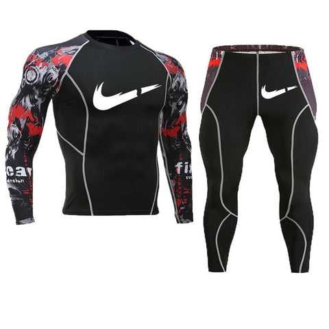 Fashion clothing warm men's underwear set men's compression fleece sweat quick-drying thermal underwear men's long-sleeved spot