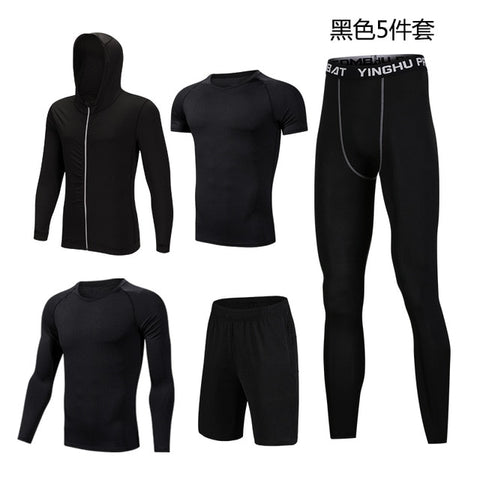 Men New Autumn And Winter Sportswear Fitness Suit Men's Outdoor Running Fitness Clothing Basketball Training Sportswear