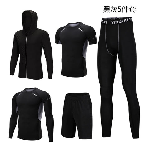 Men New Autumn And Winter Sportswear Fitness Suit Men's Outdoor Running Fitness Clothing Basketball Training Sportswear