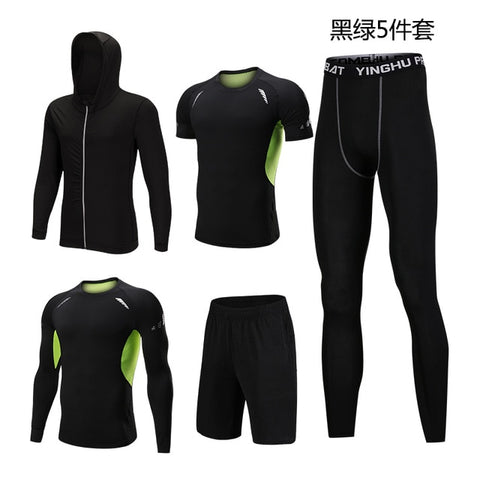 Men New Autumn And Winter Sportswear Fitness Suit Men's Outdoor Running Fitness Clothing Basketball Training Sportswear