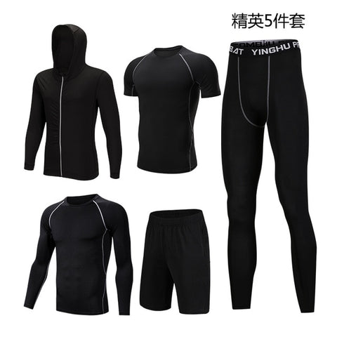 Men New Autumn And Winter Sportswear Fitness Suit Men's Outdoor Running Fitness Clothing Basketball Training Sportswear