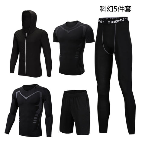 Men New Autumn And Winter Sportswear Fitness Suit Men's Outdoor Running Fitness Clothing Basketball Training Sportswear