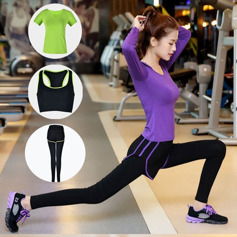 Women's Yoga Set New Autumn Winter Three-piece Set  Modal Workout Clothes Fake 2 Sports Running Suit Dance Practice Clothing Hot