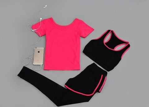 Women's Yoga Set New Autumn Winter Three-piece Set  Modal Workout Clothes Fake 2 Sports Running Suit Dance Practice Clothing Hot