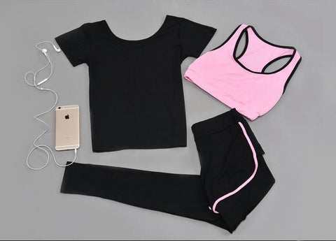 Women's Yoga Set New Autumn Winter Three-piece Set  Modal Workout Clothes Fake 2 Sports Running Suit Dance Practice Clothing Hot