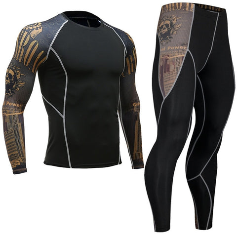 Top quality new thermal underwear men's underwear sets compression fleece sweat quick-drying thermal underwear men's clothing