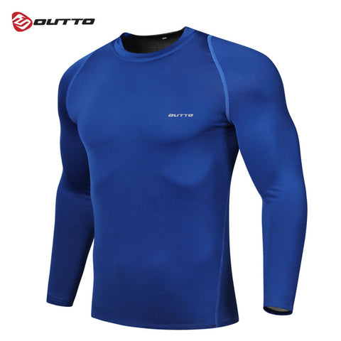 Outto Men's Cycling Base Layers Long Sleeves Compression Tights Bicycle Running Jersey Sports Underwear Fitness Gym Clothing