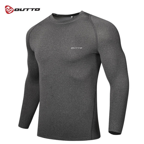 Outto Men's Cycling Base Layers Long Sleeves Compression Tights Bicycle Running Jersey Sports Underwear Fitness Gym Clothing