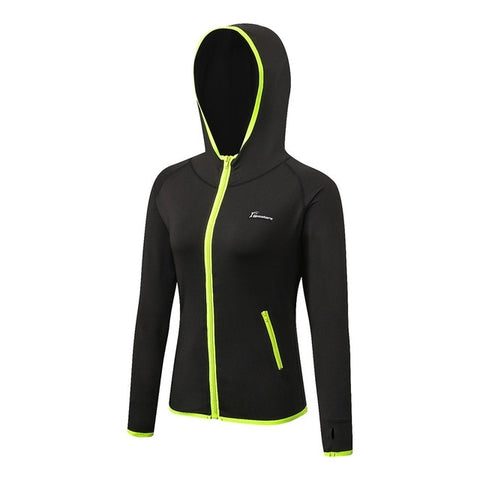 Queshark Running Jacket Women Yoga Zipper Long Sleeve Shirt Women Sport Jacket Fitness Ladies Hoodies Sports Women's Clothing