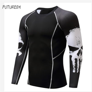 Punisher compression shirt men's and women's gym sports riding leggings bicycle long-sleeved breathable underwear Jersey