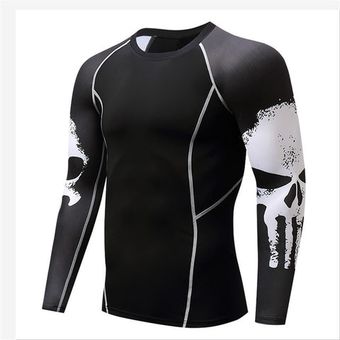 Punisher compression shirt men's and women's gym sports riding leggings bicycle long-sleeved breathable underwear Jersey