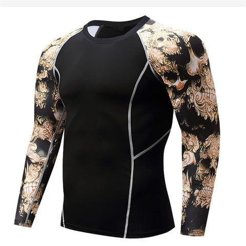 Punisher compression shirt men's and women's gym sports riding leggings bicycle long-sleeved breathable underwear Jersey