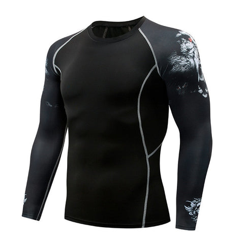 Punisher compression shirt men's and women's gym sports riding leggings bicycle long-sleeved breathable underwear Jersey