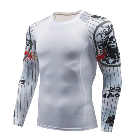 Punisher compression shirt men's and women's gym sports riding leggings bicycle long-sleeved breathable underwear Jersey